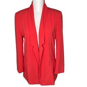 Eliza J Coral Orange Brings Women Open Blazer Size Small